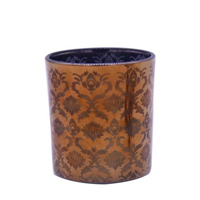 গুণ Copper Glass Candle Holders With Laser Engrave Pattern কারখানা