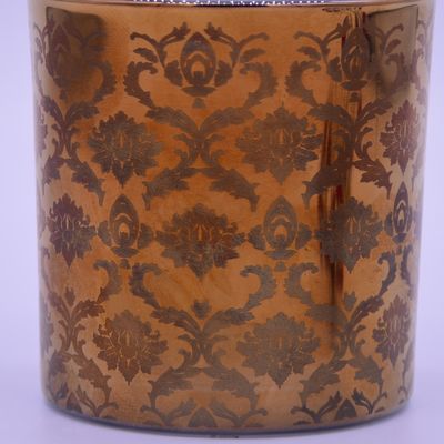 গুণ Copper Glass Candle Holders With Laser Engrave Pattern কারখানা