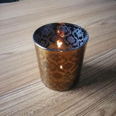 গুণ Copper Glass Candle Holders With Laser Engrave Pattern কারখানা