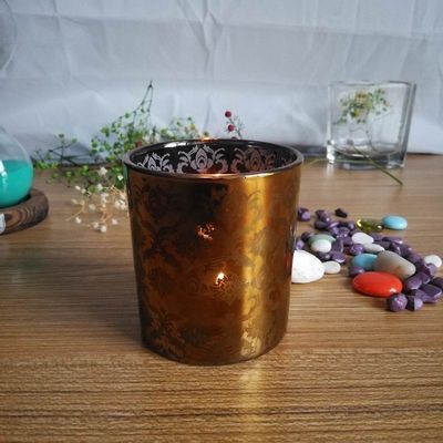গুণ Copper Glass Candle Holders With Laser Engrave Pattern কারখানা