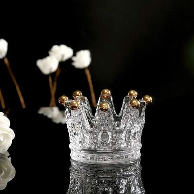 গুণ Classic Crown Clear Glass Candle Holders কারখানা