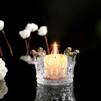 গুণ Classic Crown Clear Glass Candle Holders কারখানা