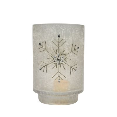 গুণ Snow Flake Glass Candle Holders কারখানা