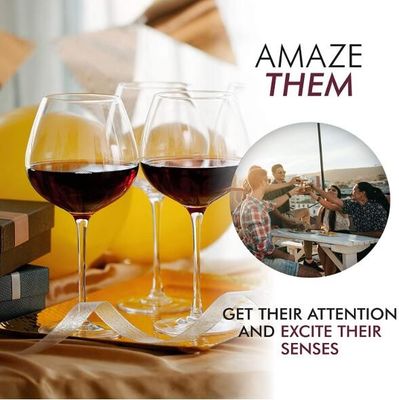 গুণ Mouthblown Large Size 750ml Stemed Crystal Wine Glasses , Crystal Red Wine Glasses কারখানা