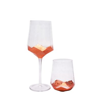 গুণ Customize Stemless Gold Foil Decorated Crystal Wine Glass কারখানা