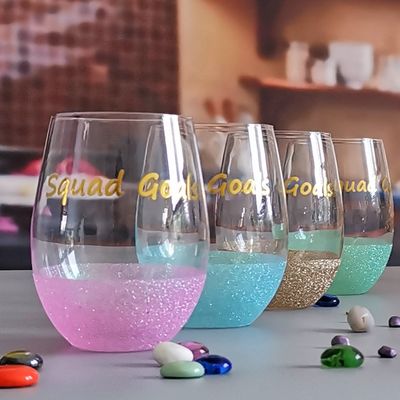 গুণ LFGB 450ml Wine Glass , Crystal Wine Glass For Anuversery Party কারখানা