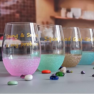 গুণ LFGB 450ml Wine Glass , Crystal Wine Glass For Anuversery Party কারখানা