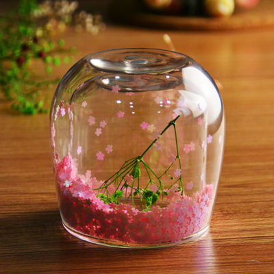 গুণ Customized Double Wall Glass Coffee Cup Decorative Glitter Tumbler Drinking Glasses কারখানা