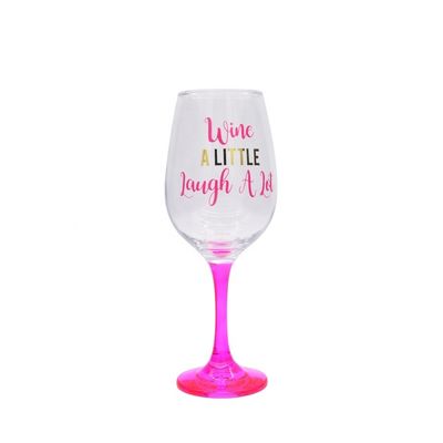 গুণ 340ml Crystal Wine Glass With Funny Fonts Decal Decoration কারখানা