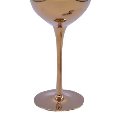 গুণ Gold Plated 16oz Crystal Wine Glass With Decal Logo For Gift কারখানা