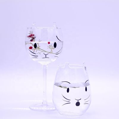 গুণ Cat Shaped 400ml Crystal Balloon 14 Oz Wine Glasses কারখানা