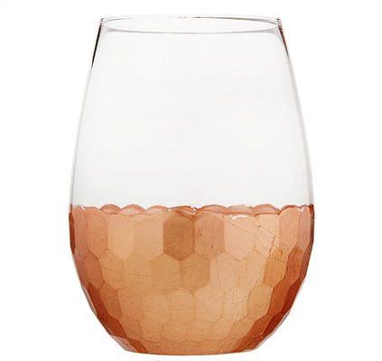 গুণ 450ml Gold Cutted Honeycomb Stemless Crystal Wine Glass কারখানা