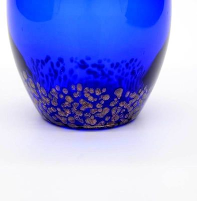 গুণ Handblowned Blue Rock Golden Dots Crystal Wine Glass কারখানা