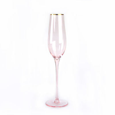 গুণ Gold Rim Pink Crystal Wine Glass For Holiday Party কারখানা
