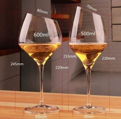 গুণ Customized Slanted Top Edge 450ml Fine Crystal Glasses কারখানা