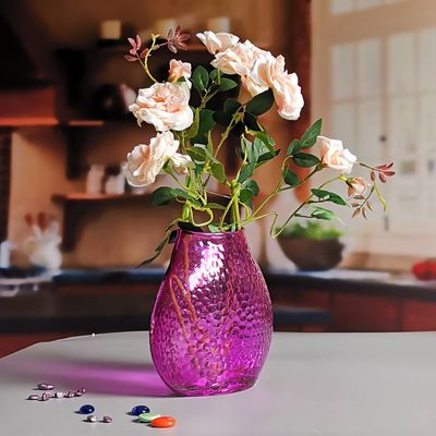 গুণ Home Decoration 8" Fish Style Vintage Pink Glass Vase কারখানা