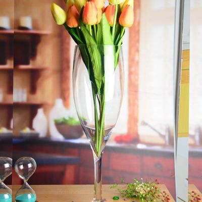 গুণ Europe Style Long Stem Glass Vase Centerpiece For Party কারখানা