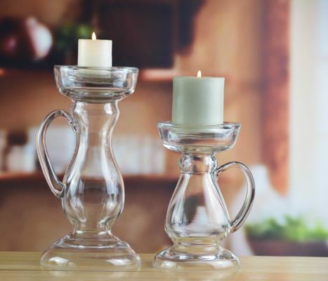 গুণ New Design Hand Blown Decorative Glass Vase With Handle কারখানা