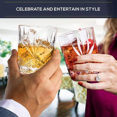 গুণ Old Fashioned Lead Free Embossed 10 Oz Whiskey Glasses , Whiskey Tasting Glasses কারখানা