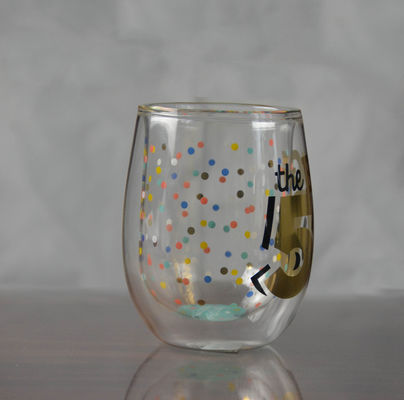 গুণ High Borosilicate Double Wall Handmade Whiskey Glass কারখানা