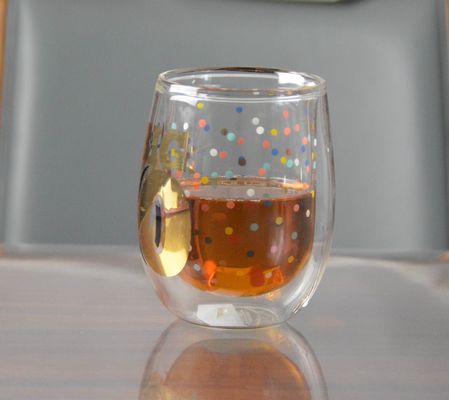গুণ High Borosilicate Double Wall Handmade Whiskey Glass কারখানা