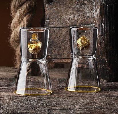 গুণ Gold Foil Bottom Shot Glass Set কারখানা