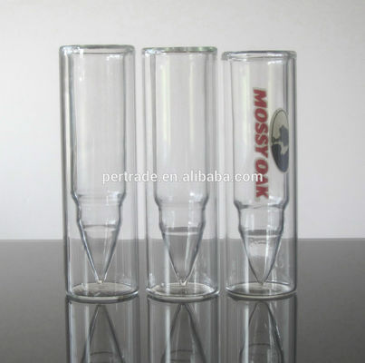 গুণ Bullet Shaped Double Wall 45ml Unique Shot Glasses কারখানা