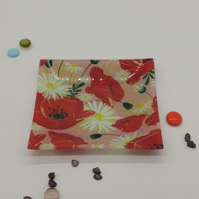 গুণ Customize Color Ins Cactus Square Glass Dinner Plates কারখানা