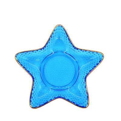 গুণ Ocean Series Sea Shell Blue Glass Charger Plate For Dessert কারখানা