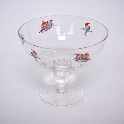 গুণ Large Diameter Crystal Glass Fruit Bowl , Crystal Salad Serving Bowl With Stand কারখানা