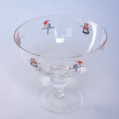 গুণ Large Diameter Crystal Glass Fruit Bowl , Crystal Salad Serving Bowl With Stand কারখানা