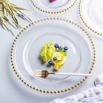 গুণ Gold Decorated Glass Charger Plates কারখানা