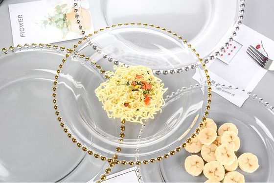গুণ Gold Decorated Glass Charger Plates কারখানা