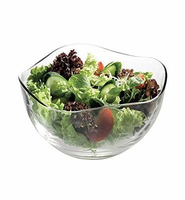 গুণ Transparent Durable Wave Rim Glass Charger Plates , Fruit Salad Glass Bowl কারখানা