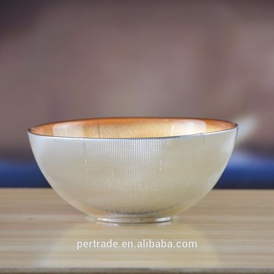 গুণ Silver Gold Decorated Glass Charger Plates For Salad Bowl কারখানা