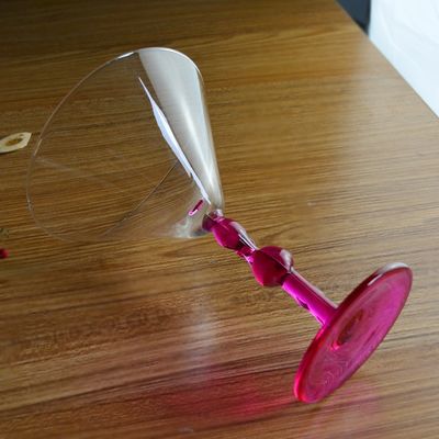 গুণ Pink Color  Flamingo Shaped Stem Cocktail Crystal Glasses কারখানা