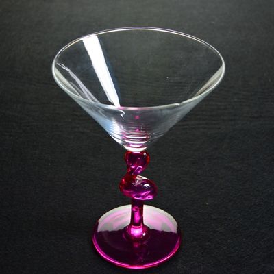 গুণ Pink Color  Flamingo Shaped Stem Cocktail Crystal Glasses কারখানা
