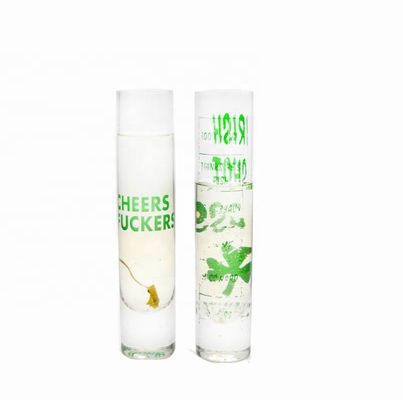 গুণ Long Sparkling Crystal Cocktail Glasses With Color Decal কারখানা