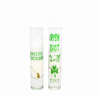 গুণ Long Sparkling Crystal Cocktail Glasses With Color Decal কারখানা