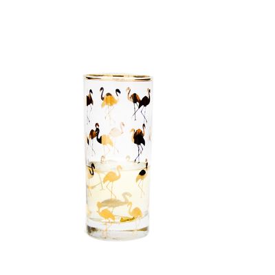 গুণ Golden Flamingo Printed Crystal Highball Glasses For Restaurant কারখানা