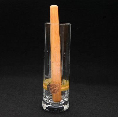 গুণ 8" Cylinder Crystal Cocktail Glasses With Wood Pestle কারখানা