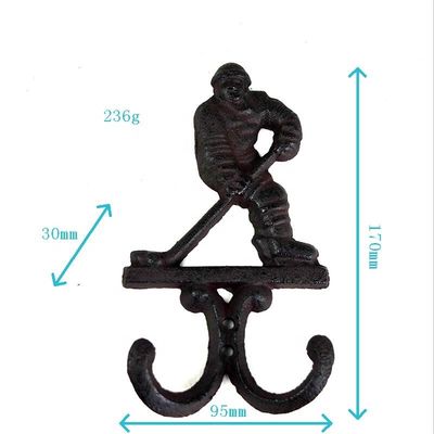 গুণ Ice Hockey Rustic Cast Iron Coat Hooks Cast Iron Crafts কারখানা