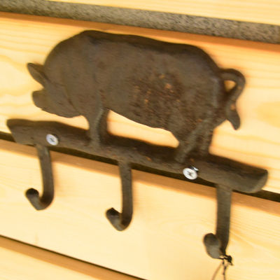 গুণ Pig Shape Vintage Decorative Iron Wall Hooks For Home কারখানা