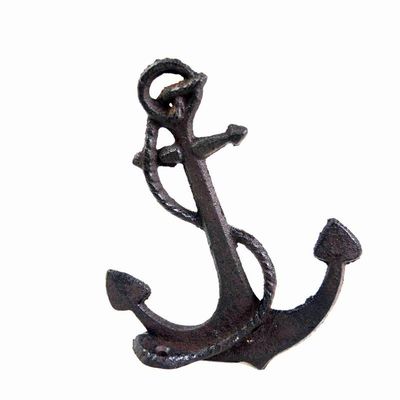 গুণ Decorative Anchor Shape Black Iron Coat Hooks Cast Iron Crafts কারখানা