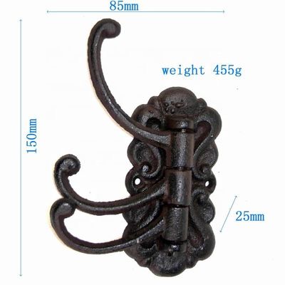 গুণ Vintage Black Iron Hooks Cast Iron Crafts For Entryway কারখানা