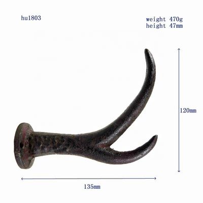 গুণ Deer Antler Cast Iron Wall Hooks Cast Iron Crafts Rust কারখানা