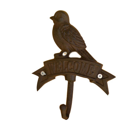 গুণ Antique Wall Mount Bird shape Black Iron Coat Hooks কারখানা