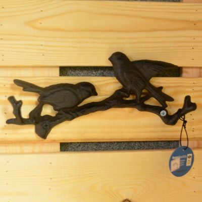 গুণ Antique Wall Mount Bird shape Black Iron Coat Hooks কারখানা