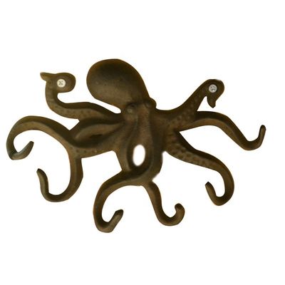 গুণ Wall Mounted Creative Octopus Cast Iron Hat Hooks কারখানা