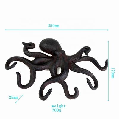 গুণ Wall Mounted Creative Octopus Cast Iron Hat Hooks কারখানা